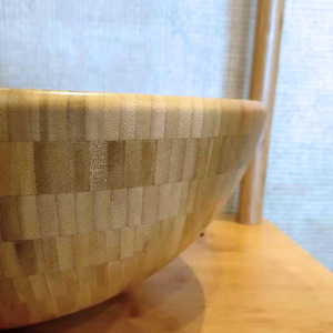 Bamboo Easy Home Pure Bamboo Material Original Eco-friendly Retro Creative Popular Homestay Hotel Washbasin Tabletop <b>Basin</b> - Product Image 2