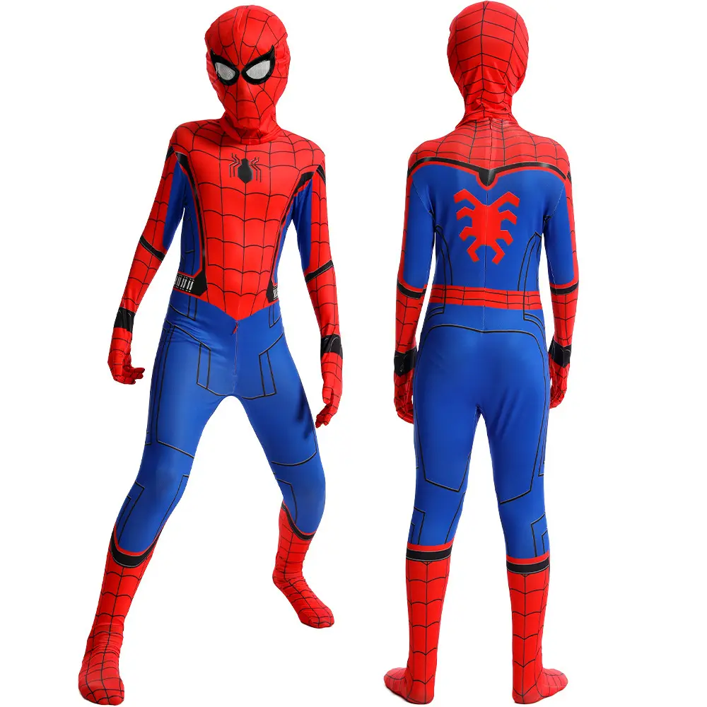 13SKU mixed wholesale adults and children retail Spiderman jumpsuits Movie Hero Costume