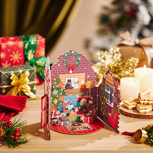 Wholesale Laser Cut Recycled Art <b>Paper</b> Elegant 3D Pop-Up Christmas Greeting Cards for Festival - Product Image 3