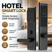Serrure de porte intelligente sans clé, mot de passe numérique, carte RFID, alliage de zinc, noir mat, contrôle d'accès électronique, serrure de sécurité