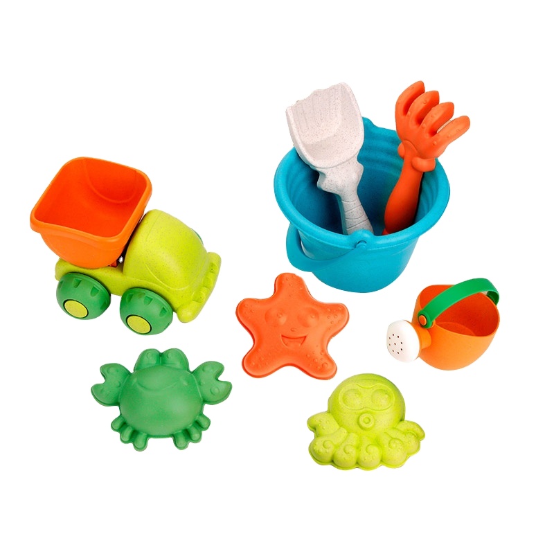 EPT Toys Neg Bag Wheat-Straw Eco-Friendly Materials Summer Sand Toy Set Baby Children  2022 Outdoor Sports Beach Toys For Kids