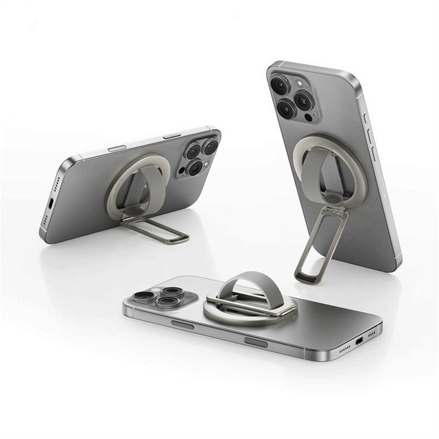 Magnetic Phone Ring Holder 360° Rotation Cell Phone Grip Stand Finger Ring Kickstand Two-Sided Magnet Compatible