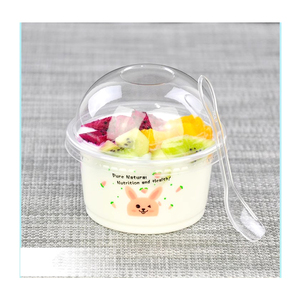 Stampa Logo di vendita calda <span class=keywords><strong>Yogurt</strong></span> usa e getta 5Oz 8Oz 9Oz tazze da imballaggio per Dessert in plastica trasparente riciclabile con coperchio - Product Image 3