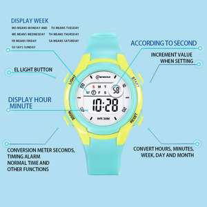 Montre numérique Mingrui multifonctionnelle pour femme, chronographe sportif, calendrier, double affichage, prix de gros bas - Product Image 5