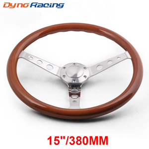 Volante Vintage de Madera de Caoba de 15 Pulgadas (380 mm) para Cadillac, Soporte Electrochapado de 6 Orificios, Modificación de Automóviles - Product Image 2