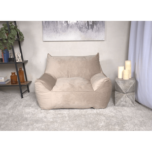 DB Allea taupe velours pouf chaise accoudoirs confortables salon moderne ensemble de meubles de maison tissu rembourré mousse - Product Image 1