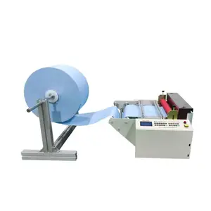Cortador rotativo automático para corte de rolo de tecido fundido, máquina de corte e rebobinamento de tiras de papel térmico de couro não tecido