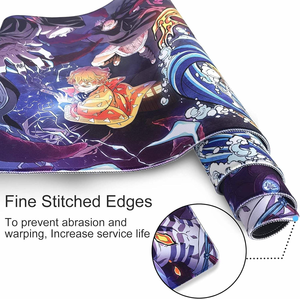 Tapis de souris de jeu Demon Slayer de haute qualité, personnalisable, grand tapis d'ordinateur compatible avec Kimetsu No Yaiba, sublimation - Product Image 3