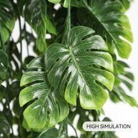 Plante grimpante artificielle de haute qualité en forme de feuille de Monstera, 69 mailles, fausse verdure pour décoration murale suspendue