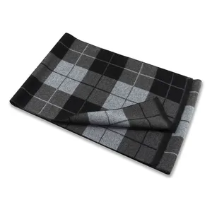 Lana Negro Diseñador Invierno Bufandas Cachemira Personalizado Lujo Borla Hombres Jacquard Bufanda Diseño Fabricantes Hombres