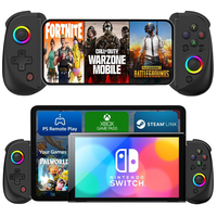Manette de jeu mobile D8 RGB, contrôleur extensible, turbo, gyroscope 6 axes, vibration, sans fil BT, ergonomique, poignée sans fil pour tablette