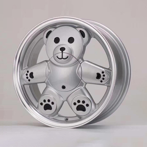 Shengtong ST argent poli finition mignon petit ours en peluche roue en aluminium Mags jantes en alliage pour Mini voiture - Product Image 4