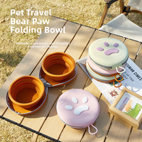 Mangeoire double pliable en silicone pour animaux de compagnie, de luxe, écologique, étanche, à suspendre, pour l'extérieur, accessoires pour nourriture et eau pour chiens