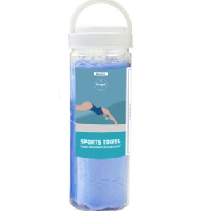 Serviette de sport 66x43cm PVA séchage rapide rectangulaire bleue pour entraînement en salle de sport - Product Image 1