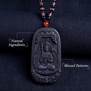 สร้อยคอ ambergris Akasagarbha Buddha MEDALLION สร้อยคอมั่งคั่งเสน่ห์ทางจิตวิญญาณของขวัญยันต์ที่มีกลิ่นหอม - Product Image 2