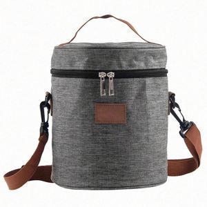 Sac isotherme rond léger et portable, imperméable, pour pique-nique et repas en plein air - Product Image 2