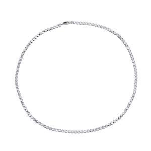 Collier chaîne tennis en acier inoxydable plaqué or et serti de pierres |   Zircone cubique |   Bijoux unisexes tendance, hypoallergéniques, luxueux et inaltérables - Product Image 2