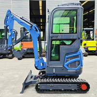Mini-excavatrice de haute qualité avec moteur Euro 5, 1,8 tonne, pour travaux de jardinage, tout-terrain, petite pelle hydraulique, micro-excavatrice à queue zéro