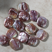Perles de culture d'eau douce naturelles, grandes, carrées, baroques, violettes, 20 mm, faites à la main, en vrac, pour accessoires de bijoux, en promotion