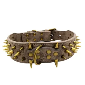 NiBao Durable Stylish Protected Mighty Large Spiked Studded Dog Collar for Large Dogs