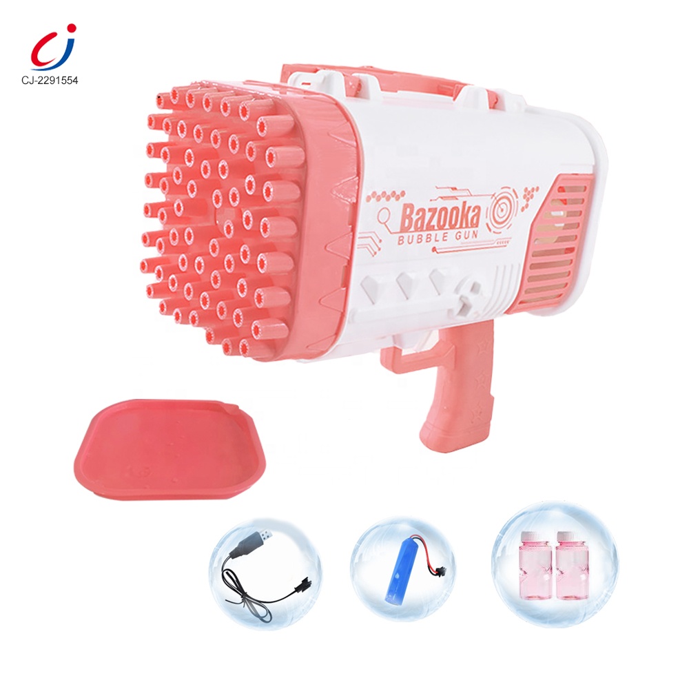 Chengji Pistola De Burbujas, игрушечная пластиковая ракетная установка, пузырьковый пистолет с 62 отверстиями, автоматическое изготовление пузырьковой системы
