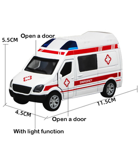 1:32 luce e musica tirare indietro pressofuso ambulanza giocattolo può aprire la doppia porta laterale HN869768 - Product Image 3