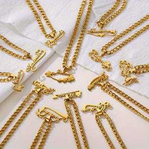 Collana con nome personalizzato collana cubana in acciaio inossidabile placcato oro collana regalo personalizzata <span class=keywords><strong>per</strong></span> le ragazze - Product Image 5
