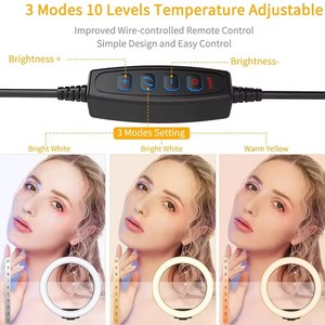 Anneau lumineux LED pour selfie, éclairage photo, lumière chaude et froide avec trépied, anneau lumineux USB à intensité variable pour TikTok, vidéo en direct, lampe de remplissage - Product Image 5