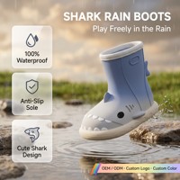 Bottes de pluie 3D requin pour tout-petits, légères, écologiques, antidérapantes, semelle ondulée, imperméables, bottes de boue pour enfants, bottes de pluie personnalisées pour enfants