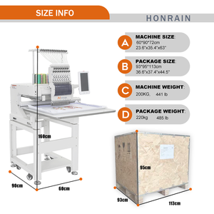 Máquina de Bordar Computarizada Automática de Una Cabeza HONRAIN con 12/15 Agujas para Decoración de Prendas - Product Image 2
