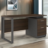 Bureau d'Ordinateur à Piétement Métallique, en Promotion, pour Directeur, avec Plateau en Bois et Tiroir