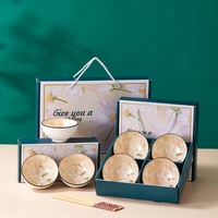 Service de Table Style Bohème en Céramique Japonaise, Bol Lot de 4, Boîte Cadeau Baguettes Assiette