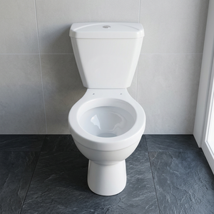 Two-Piece <b>Ceramic</b> Toilet with Plastic Seat Cover and LLC Fittings - Bathroom <b>Pan</b> <b>Set</b> From India Morvi - Product Image 1