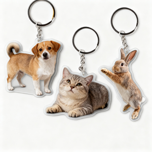 Móc khóa acrylic hình thú cưng, móc khóa acrylic tùy chỉnh, móc khóa acrylic, charm acrylic tùy chỉnh, móc khóa holographic trong suốt - Product Image 5