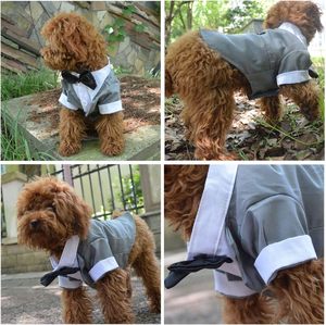 Qiqu Articoli per Animali Domestici: Nuovo Abito da Bulldog Personalizzato, Costume Formale da Cane con Papillon <span class=keywords><strong>Nero</strong></span>, Vestiti da Matrimonio per Pug - Product Image 5