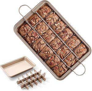 <span class=keywords><strong>Moule</strong></span> à brownies avec séparateurs, 18 compartiments, en acier au carbone, avec poignées, pour la cuisson au four, <span class=keywords><strong>moule</strong></span> à gâteau, <span class=keywords><strong>moule</strong></span> à muffins - Product Image 1