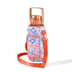 Bouteille d'eau de motivation 1 Gallon / 128oz avec marqueur de temps et paille, étanche sans BPA avec sac à motif - Product Image 5