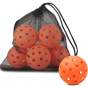 Balles de pickleball 74 mm, 40 trous perforés, lumineuses, pour l'entraînement, avec sac de transport en filet, 12 pièces - Product Image 2