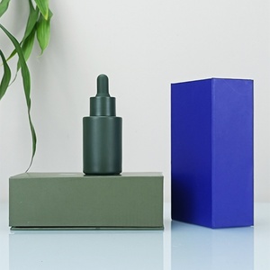 Botella cuentagotas de vidrio azul mate de 30ml 50ml, cilíndrica, para suero y aceite, con serigrafía, vacía, para crema facial, gotas para ojos, cabello y cuerpo - Product Image 6