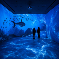 360 °   Túnel de Proyección Inmersiva, Acuario Virtual, Mundo Submarino, Sistema de Proyección 3D Interactivo para Museos y Parques Temáticos