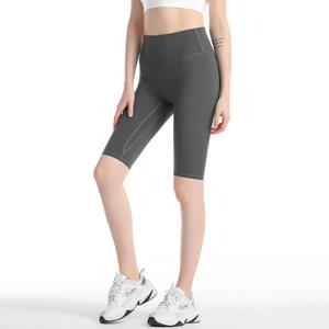 Liquidation pour femmes taille haute pêche hanche cinq points serré Yoga Shorts Ulu Double face brocart brossé haute élastique Fitness - Product Image 2