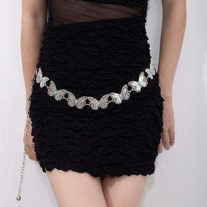 ZPE2950 Yeni Moda Turkuaz Kadınlar İçin Bel Kemeri Kelebek Bağlantılı Tasarım Alaşımlı Demir Malzeme Elbise Kot Pantolon Süsü - Product Image 2