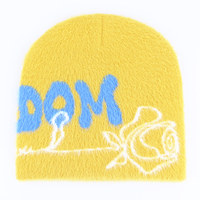 gelb weich warm gestrickt beanie hüte pelz beanies nerz beanie