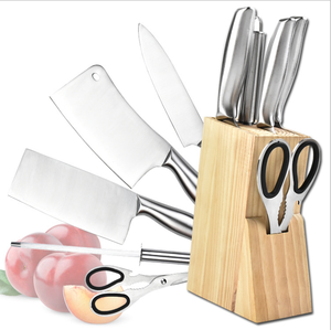 Six-piece multifunctional kitchen knives set Wooden storage box