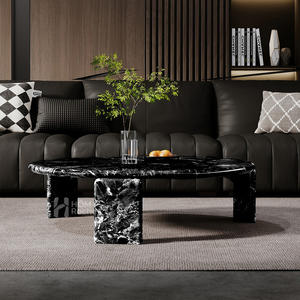 Table basse ronde en marbre <span class=keywords><strong>Verbe</strong></span> de 80 cm, design minimaliste italien, moderne et luxueuse pour hôtel, villa, maison - Product Image 3