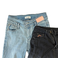 Vente directe d'usine, jeans larges pour femmes, styles de mode mixtes d'occasion, vente en gros en vrac pour la revente
