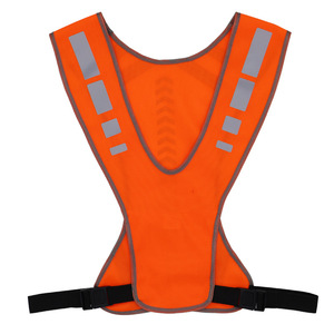 Gilet sportivo da ciclismo arancione verde personalizzato transfrontaliero abbigliamento di sicurezza riflettente popolare per la corsa notturna in poliestere - Product Image 3