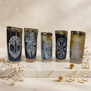 Verre à boire en corne de buffle polie, forme naturelle, écologique, étanche, pour Noël et le Nouvel An, ensemble de boissons, vin, café, artisanat - Product Image 1
