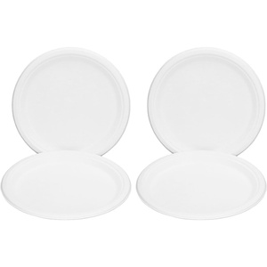 Platos de Papel de Bagazo Desechables Personalizados Verdes para <span class=keywords><strong>Comida</strong></span> Rápida, Vajilla de Pulpa de 9 Pulgadas, 100% Compostables, Biodegradables y Reciclables - Product Image 3
