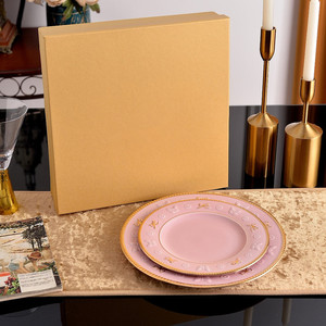 High Grade Custom Fine Bone China 2-Piece 8inch+10inch Luxury <b>Dinnerware</b> <b>Set</b> with Gift Box for Business Gifts - Product Image 5